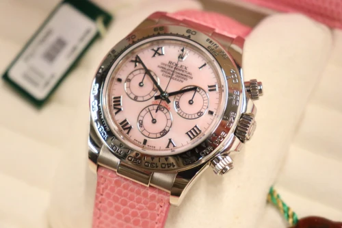 Rolex Daytona 18ct White Gold Pink Beach Mother of Pearl 116519 2004 Full Set