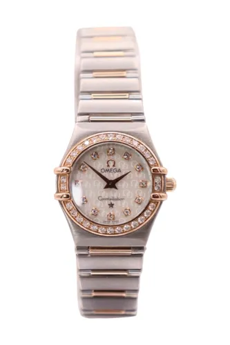 Omega Constellation 18K Rose Gold & Steel Diamond MOP Dial 13607500 B&P 2003