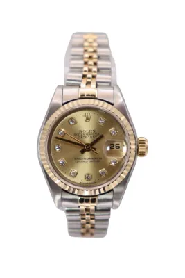 Rolex DateJust Steel & Gold Diamond Dial Fluted 26MM 69173 Boxed Circa 1985