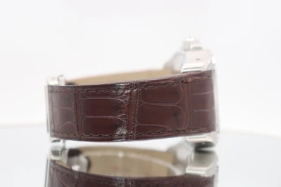 Cartier Santos XL100 Chronograph Steel Leather Strap Box & Paper Circa 2010