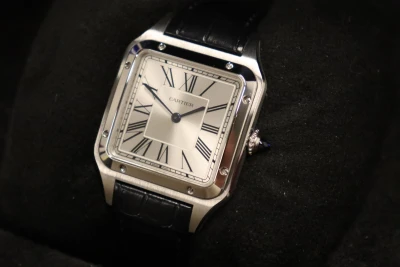 Cartier Santos-Dumont Large Steel Quartz Silver Dial WSSA0085 Circa 2023