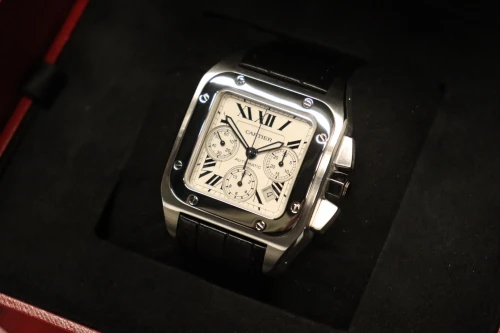 Cartier Santos 100 Xl Chronograph 44mm Stainless Steel 2740 Boxed Circa 2010