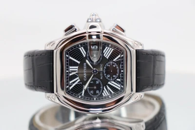 Cartier Roadster XL Chronograph Steel Leather Strap 2618 Boxed Circa 2005