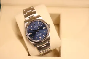 Rolex Oyster Perpetual 36MM Blue Baton Dial Oyster 126000 Boxed Circa 2021