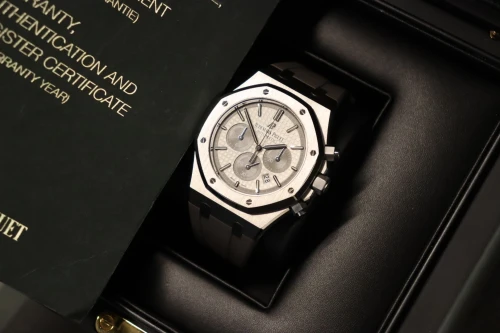 Audemars Piguet Royal Oak Chrono QE2 41mm Titanium Grey 26327TI LTD 200 B&P 2015