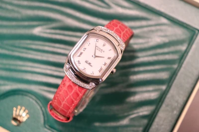 Rolex Cellini Cellissima 18K White Gold Diamond Bezel Boxed Circa 2008