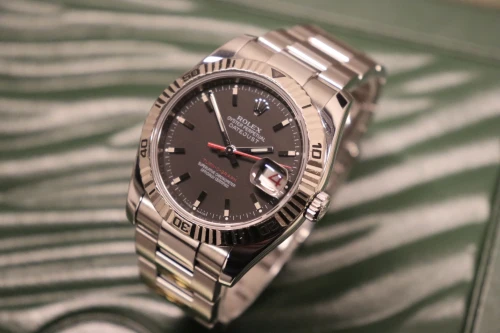 Rolex Turn-O-Graph 36MM 18K White Gold Bezel Black Matte Dial 116264 Circa 2004
