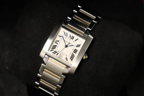 Cartier Tank Automatic 18K Yellow Gold & Stainless Steel 2302 Boxed Circa 2004