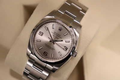Rolex AirKing 34MM Silver Dial Stainless Steel Oyster 114200 Box & Papers 2018