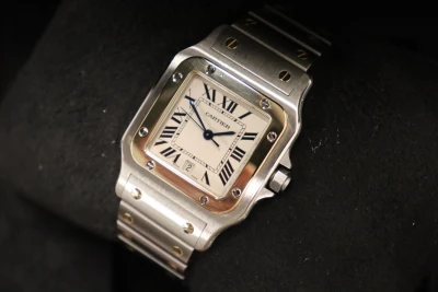 Cartier Santos 18K Yellow Gold & Stainless Steel Quartz 1566 Box & Papers 2009