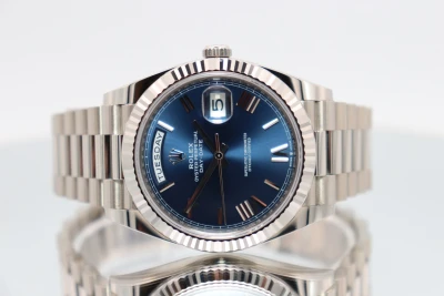 Rolex DayDate 40 18ct White Gold 228239 Blue Dial Box & Papers 2022