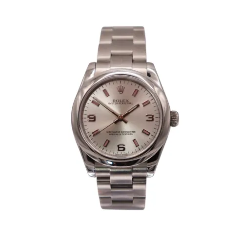 Rolex Oyster Perpetual 31MM Silver Dial Pink Baton 177200 2015 Full Set