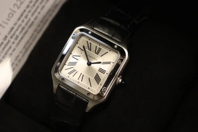 Cartier Santos Dumont Small 27.5MM Steel Quartz Leather WSSA0023 B&P 2022