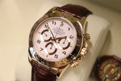 Rolex Daytona Zenith 18K Yellow Gold White Arabic Dial Leather 16518 Circ 1996