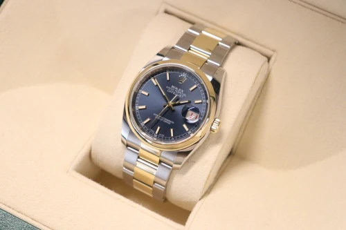 Rolex Datejust 36MM Steel & Yellow Gold Blue 116203 Blue Roulette Dial Boxed