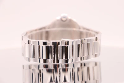 Cartier Ballon Bleu 36MM 18K White Gold Factory Diamond Bezel Box & Papers 2010