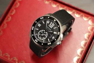 Cartier Diver 42MM Ceramic Bezel Black Dial Rubber Srap 3729 Box & Papers 2015