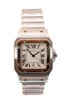 Cartier Santos 29mm 18K Yellow Gold & Stainless Steel 1566 Quartz 2009 B&P