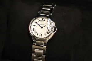 Cartier Ballon Bleu Satinless Steel White Dial Quartz W69010Z4 Boxed Circa 2008