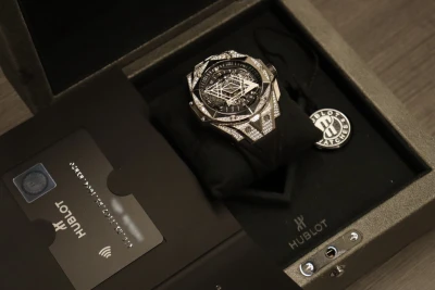 Hublot Big Bang Sang Bleu 45mm Titanium 418.NX.1107 Box & Papers