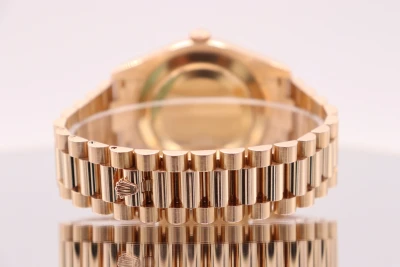 Rolex Day-Date II 18K Rose Gold Diamond 218235 Presidential Bracelet B&P 2012