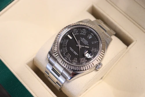 Rolex DateJust II 41MM Stainless Steel Grey Slate Dial 116334 Boxed Circa 2010