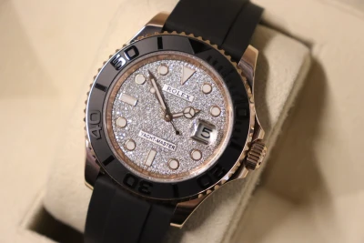 Rolex Yacht-Master 40 116655 Everose Gold Oysterflex AM Pave Dial 2017