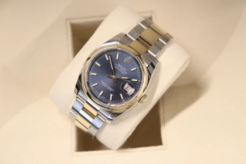 Rolex Datejust 36MM Steel & Yellow Gold Blue 116203 Blue Roulette Dial Boxed