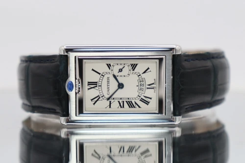Cartier Tank Basculante Large / Jumbo Stainless Steel 2522 Circa 2002 Boxed