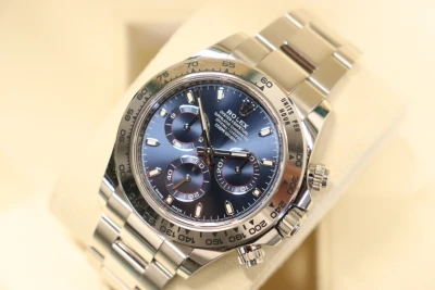 Rolex Cosmograph Daytona 18k White Gold Blue Dial 116519 Box & Papers 2019