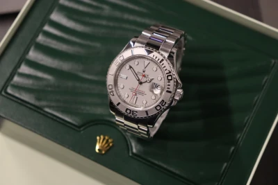 Rolex Yachtmaster 40MM Rhodium Grey Dial Oyster Bracelet 16622 B&P 2014