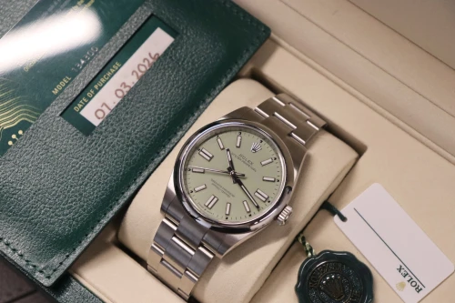 Rolex Oyster Perpetual Pistachio Dial 41mm Steel 134300 2026 Full Set