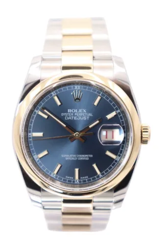Rolex Datejust 36MM Steel & Yellow Gold Blue 116203 Blue Roulette Dial Boxed