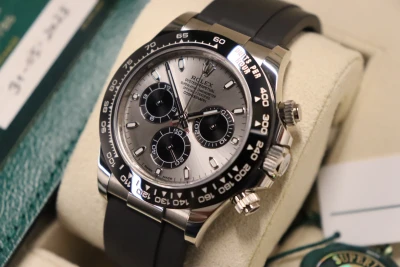 Rolex Daytona 18K White Gold Ghost Dial Oysterflex 116519LN Box & Papers 2023