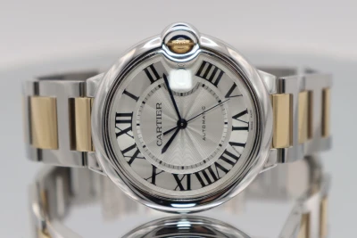 Cartier Ballon Bleu Steel & 18K Gold Auto 3001 Box & Papers 2013