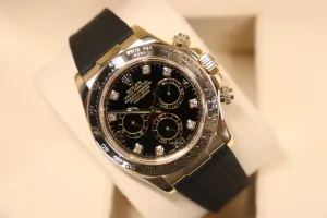 Rolex Cosmograph Daytona 18K Yellow Gold Black Diamond Dial Boxed Circa 2007