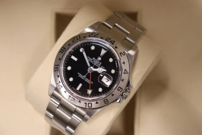 Rolex Explorer II 40MM Stainless Steel Black Dial Red Hand 16570 Boxed Circ 2003