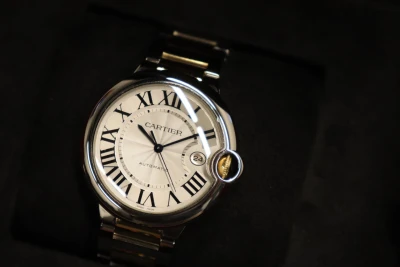 Cartier Ballon Bleu Steel & 18K Gold Auto 3001 Box & Papers 2013