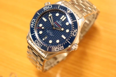 Omega Seamaster 300 42MM Coaxial Blue Dial Stainless Steel Box & Papers 2021