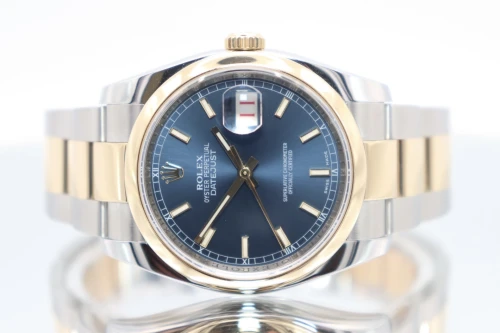 Rolex Datejust 36MM Steel & Yellow Gold Blue 116203 Blue Roulette Dial Boxed