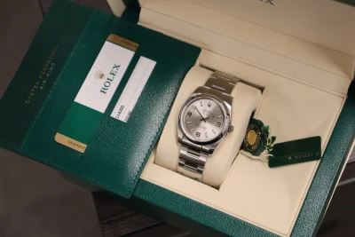 Rolex AirKing 34MM Silver Dial Stainless Steel Oyster 114200 Box & Papers 2018