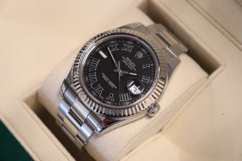 Rolex DateJust II 41MM Stainless Steel Grey Slate Dial 116334 Boxed Circa 2010