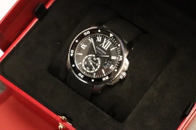Cartier Diver 42MM Ceramic Bezel Black Dial Rubber Srap 3729 Box & Papers 2015