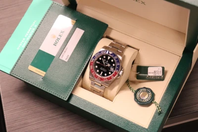 Rolex GMT-Master II 116719BLRO 18K WG Pepsi MK1 Black Dial Full Set 2016 Sticker