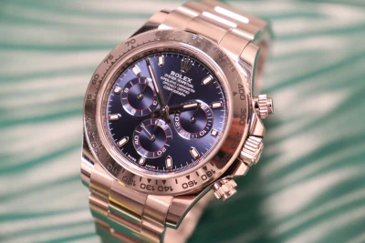 Rolex Cosmograph Daytona 18k White Gold Blue Dial 116519 Box & Papers 2019
