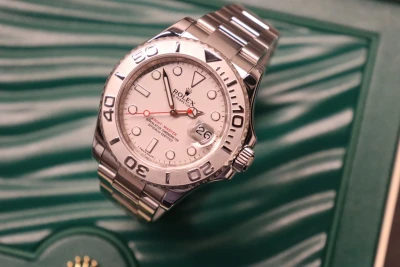 Rolex Yachtmaster 40MM Platinum Bezel New Buckle 116622 Boxed Circa 2014