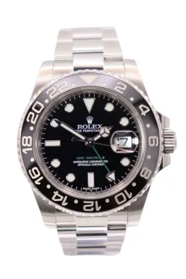Rolex GMT Master II 40MM Black Ceramic Green Hand 116710LN Box & Papers 2015