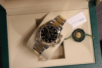 Rolex Daytona 40MM Black Dial Oystersteel & 18K Yellow Gold 116503 2017 Full Set