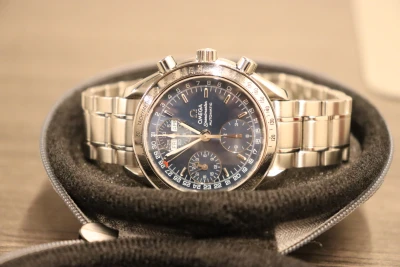 Omega Speedmaster 3523.8 Triple Calander Stainless Steel Blue Dial Circa 2005