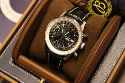 Breitling Navitimer Chronograph Stainless Steel Black Strap B&P 2019